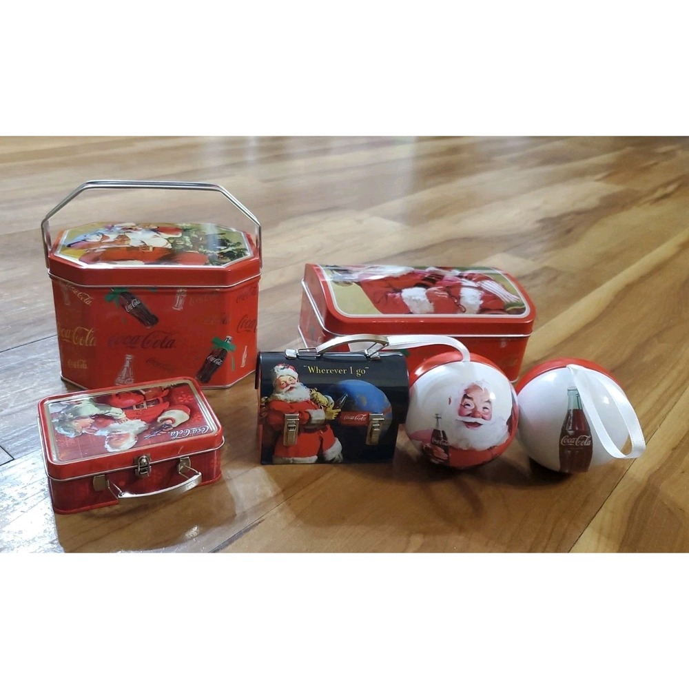 Coca Cola Small And Mini Tin Box Containers Ornaments Lot
